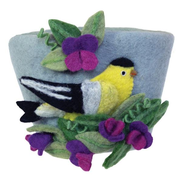 Sweetpea Goldfinch Felt Pot